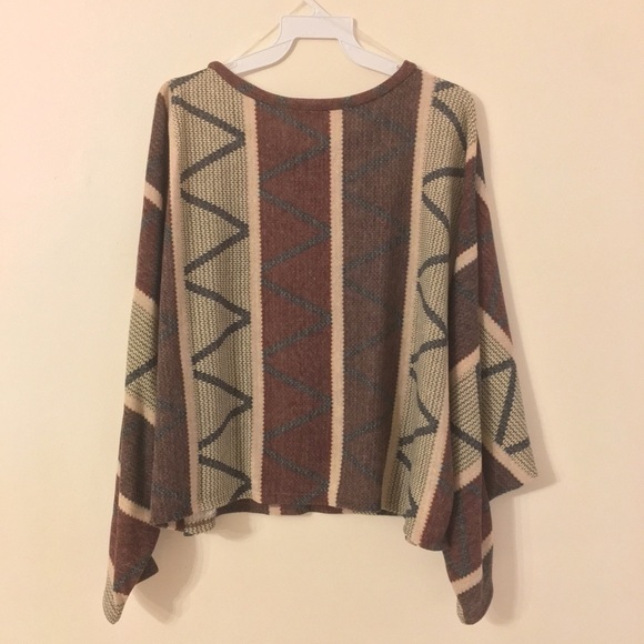 ⚡️ SALE Earthy Multi Printed Dolman Sleeve Top - Picture 5 of 6